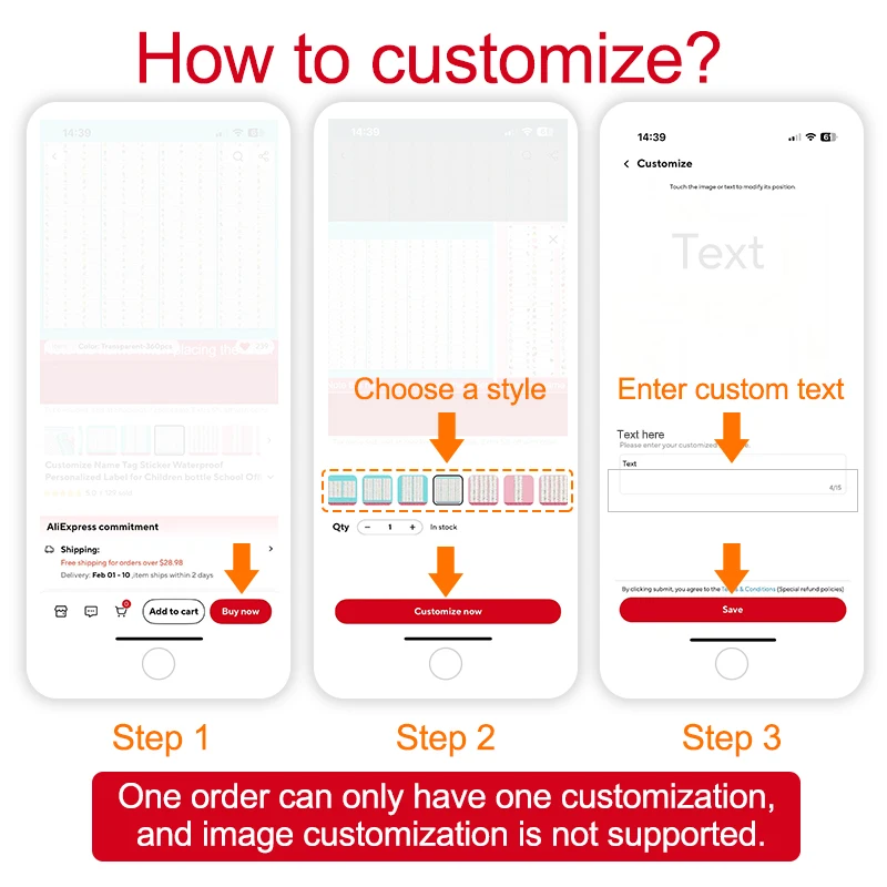 사용자 정의 이름 태그 스티커 어린이를위한 방수 맞춤 라벨 병 학교 사무실 문구 다양한 모양과 색상