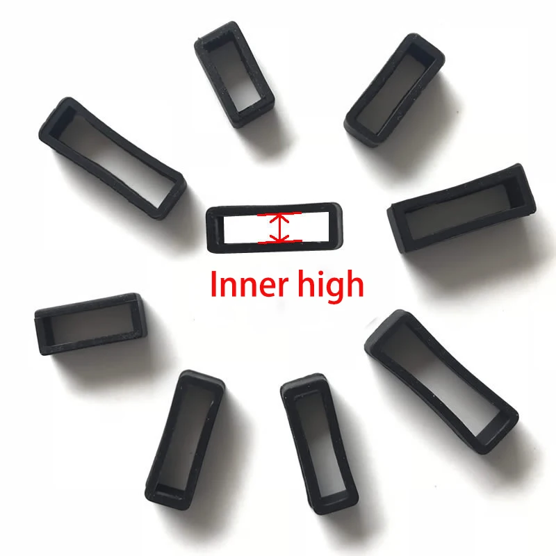 2Pcs 5Pcs 블랙 시계 밴드 12 14 16 18 20 22 24 26 28mm 스트랩 루프 링 실리콘 고무 시계 밴드 액세서리 홀더 로커