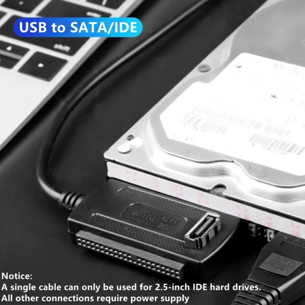 3 in 1 IDE SATA-USB 어댑터 케이블 USB-SATA IDE 변환기(2.5 3.5인치 SSD HDD, AC 어댑터 지원 Windows MAC OS)