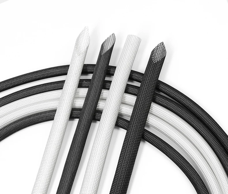 5/10M ID 1mm ~ 30mm 편조 유리 섬유 슬리브 600 Deg.C 고온 화학 유리 섬유 튜브 유리 섬유 슬리브