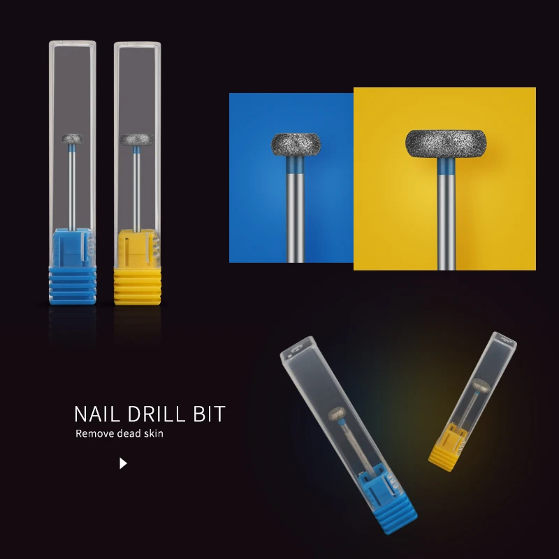 2 개/몫 다이아몬드 네일 드릴 밀링 커터 로터리 버 큐티클 클린 비트 매니큐어 네일 파일 아트 도구