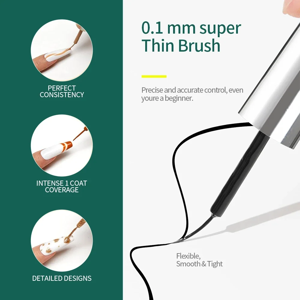 NAILPOP 젤 매니큐어 라이너 8ML 5 색 네일 아트 페인트 젤 프랑스어 팁 소용돌이 DIY 매니큐어 브러쉬로 UV 경화 담그기