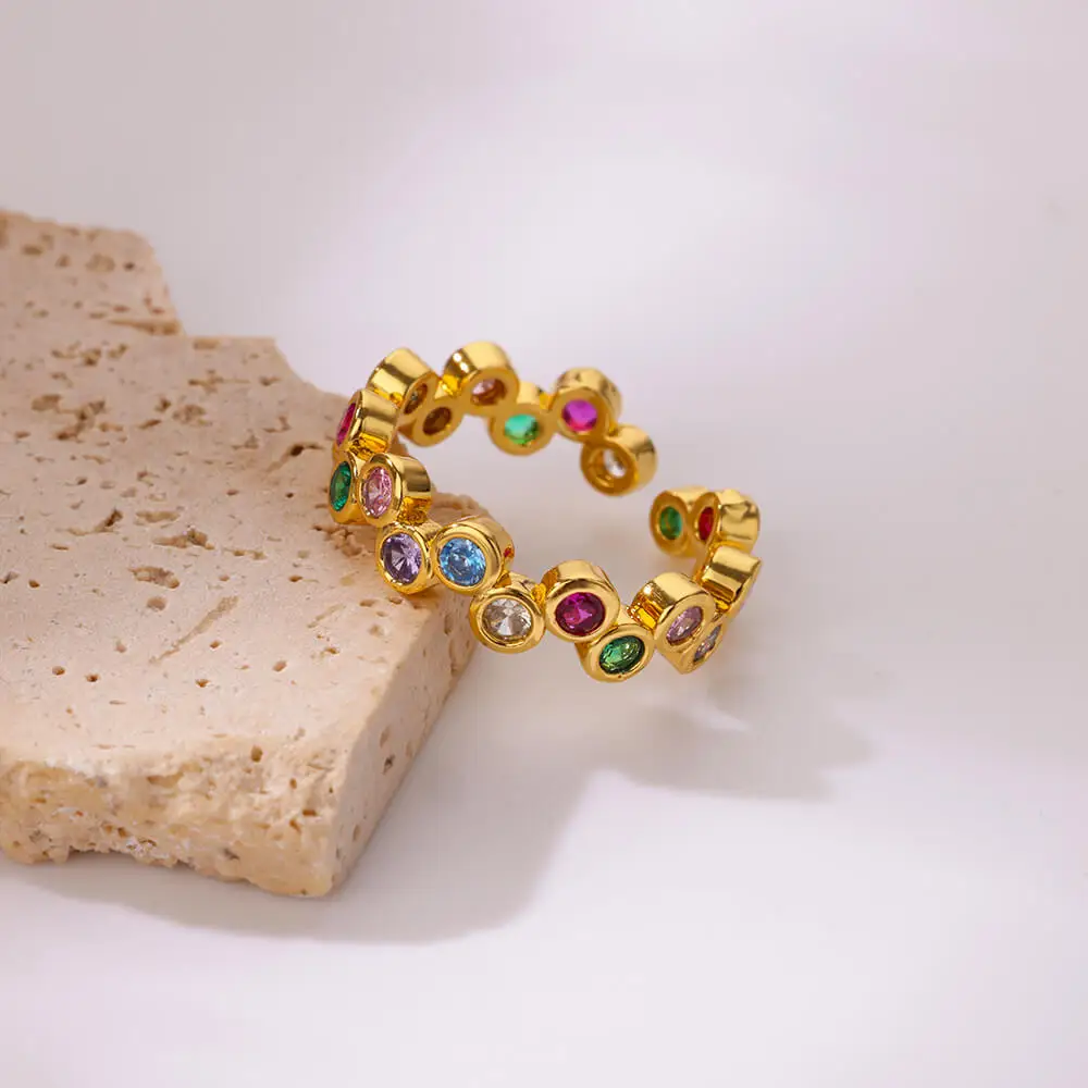 여성을위한 핑키 지르콘 반지 스테인레스 스틸 골드 컬러 반지 2025 트렌드 커플 방수 미적 결혼식 y2k 쥬얼리 anillos