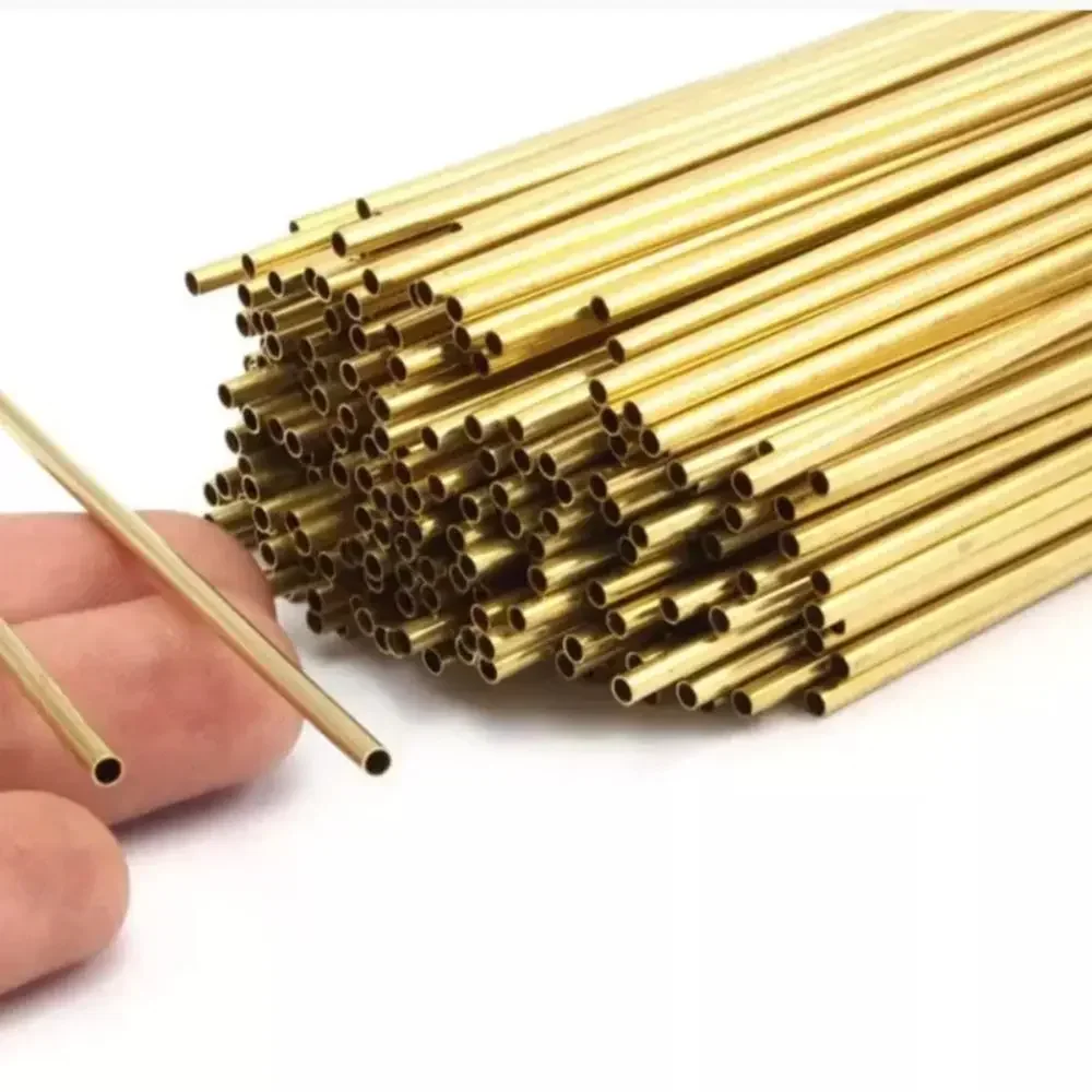 황동 파이프 0.25mm 벽 두께 1-12.5mm OD 황동 튜브 300 500mm 길이 직선 튜브 구리 튜브 얇은 벽 작은 직경