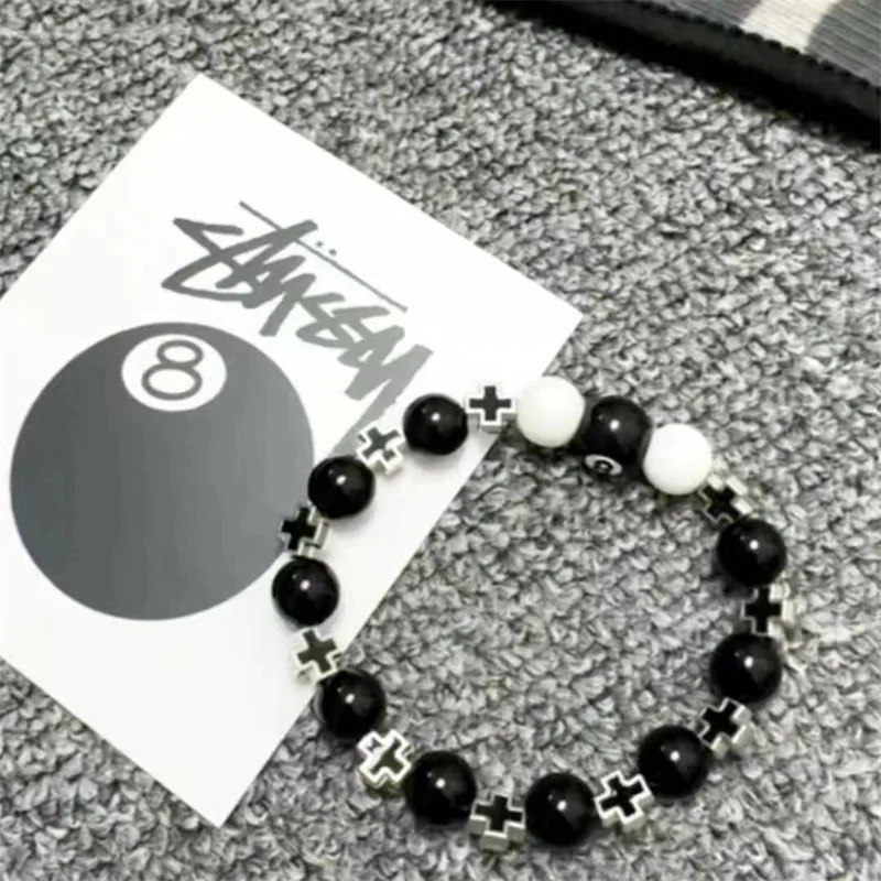 새로운 당구 파란색 된 블랙 8 손 팔찌 숙녀 남자 크로스 럭키 패션 쥬얼리 액세서리