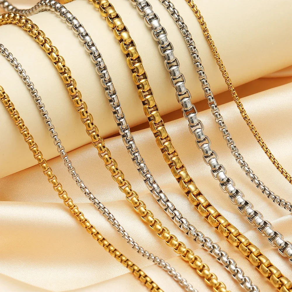 2 미터 스테인레스 스틸 골드 롤로 박스 체인 DIY 쥬얼리 만들기 목걸이 결과 팔찌 용품 대량 수제 공예 title=2 미터 스테인레스 스틸 골드 롤로 박스 체인 DIY 쥬얼리 만들기 목걸이 결과 팔찌 용품 대량 수제 공예