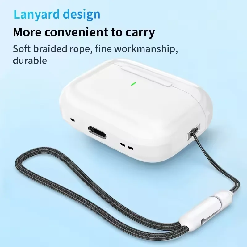 Airs Pro 진정한 무선 Bluetooth 이어폰 헤드폰 빈 끈 HiFi 사운드 IOS Android 용 낮은 대기 시간 소음 감소 이어 버드