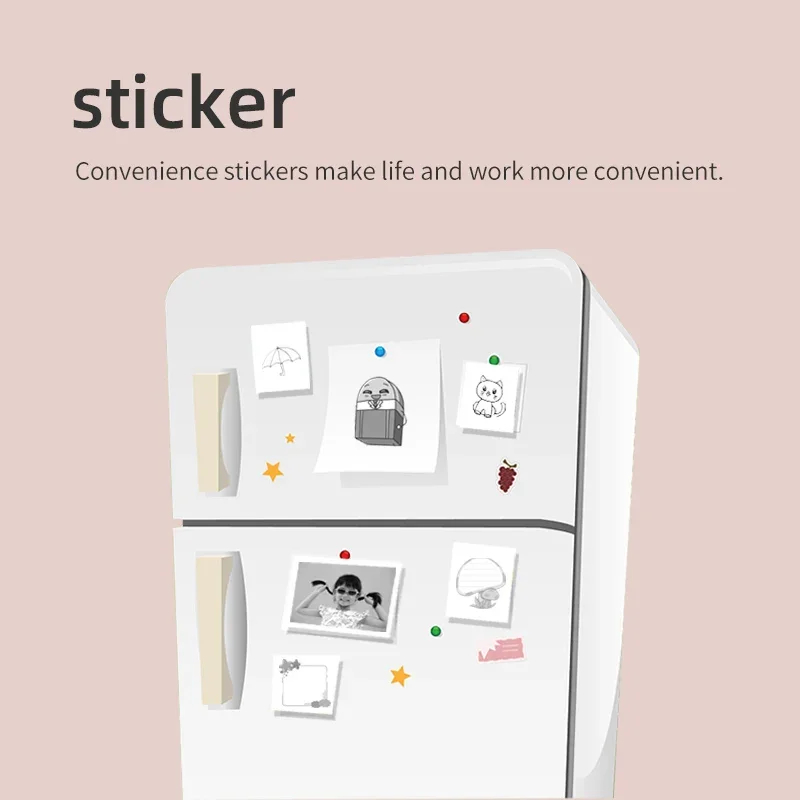 X6 미니 HD 프린터 휴대용 스티커 라벨 프린터, 블루투스 포켓 열 프린터, 학생 메모용 종이 포함, 잉크리스 인쇄