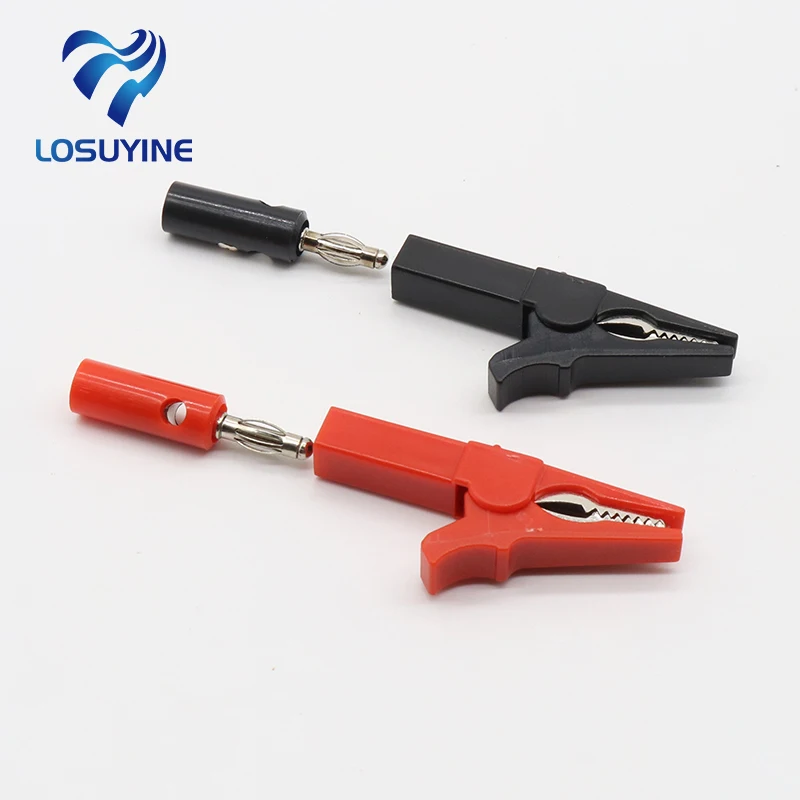 악어 클립 및 바나나 플러그, 테스트 프로브, 4mm 바나나 플러그 케이블 클립, 55mm title=악어 클립 및 바나나 플러그, 테스트 프로브, 4mm 바나나 플러그 케이블 클립, 55mm 