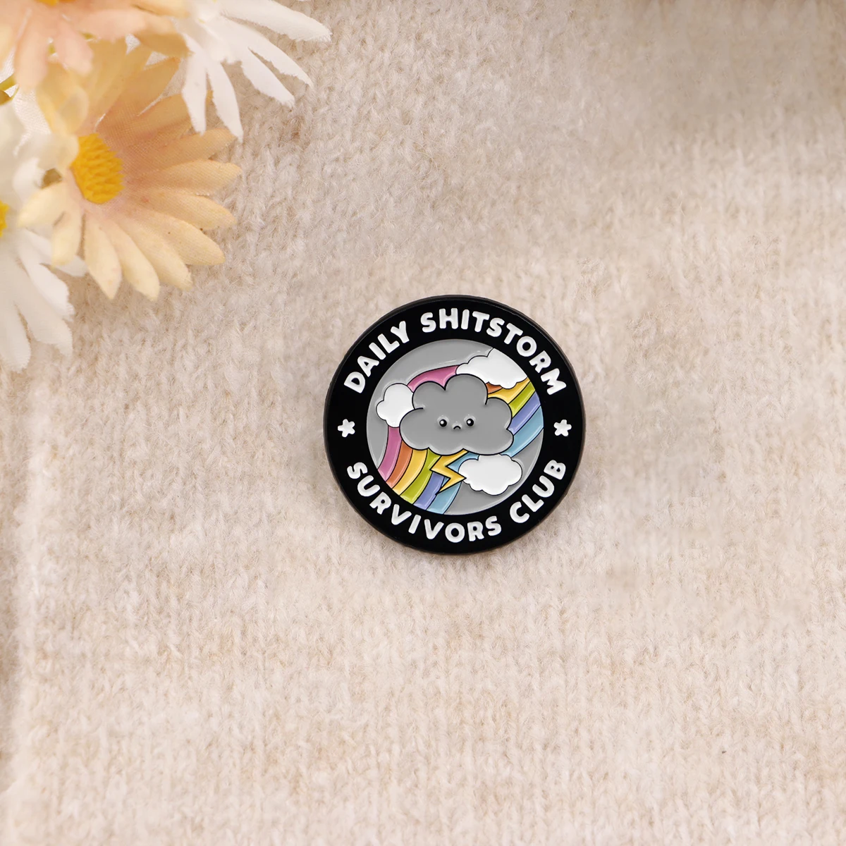 폭풍 에나멜 핀 생존자 클럽 브로치 소나무 옷깃 핀 배지 배낭 의류 액세서리 패션 쥬얼리 친구 선물