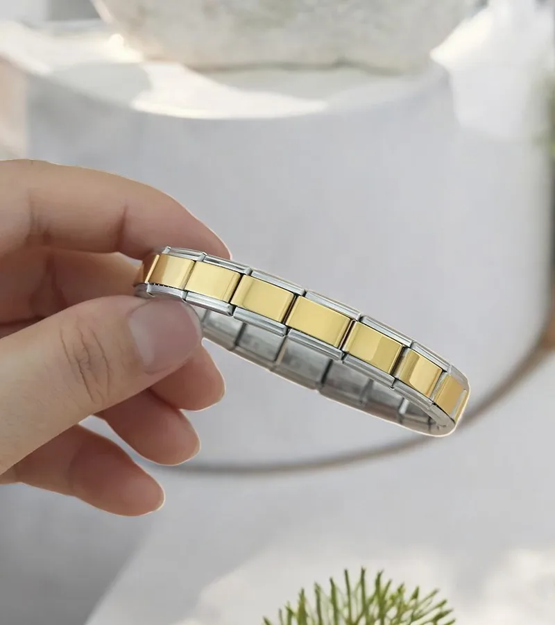 2025 새로운 Y2k 패션 스테인레스 스틸 팔찌 남성 여성을위한 9mm 너비 골드 컬러 블랙 팔찌 여자 보석 결혼 선물