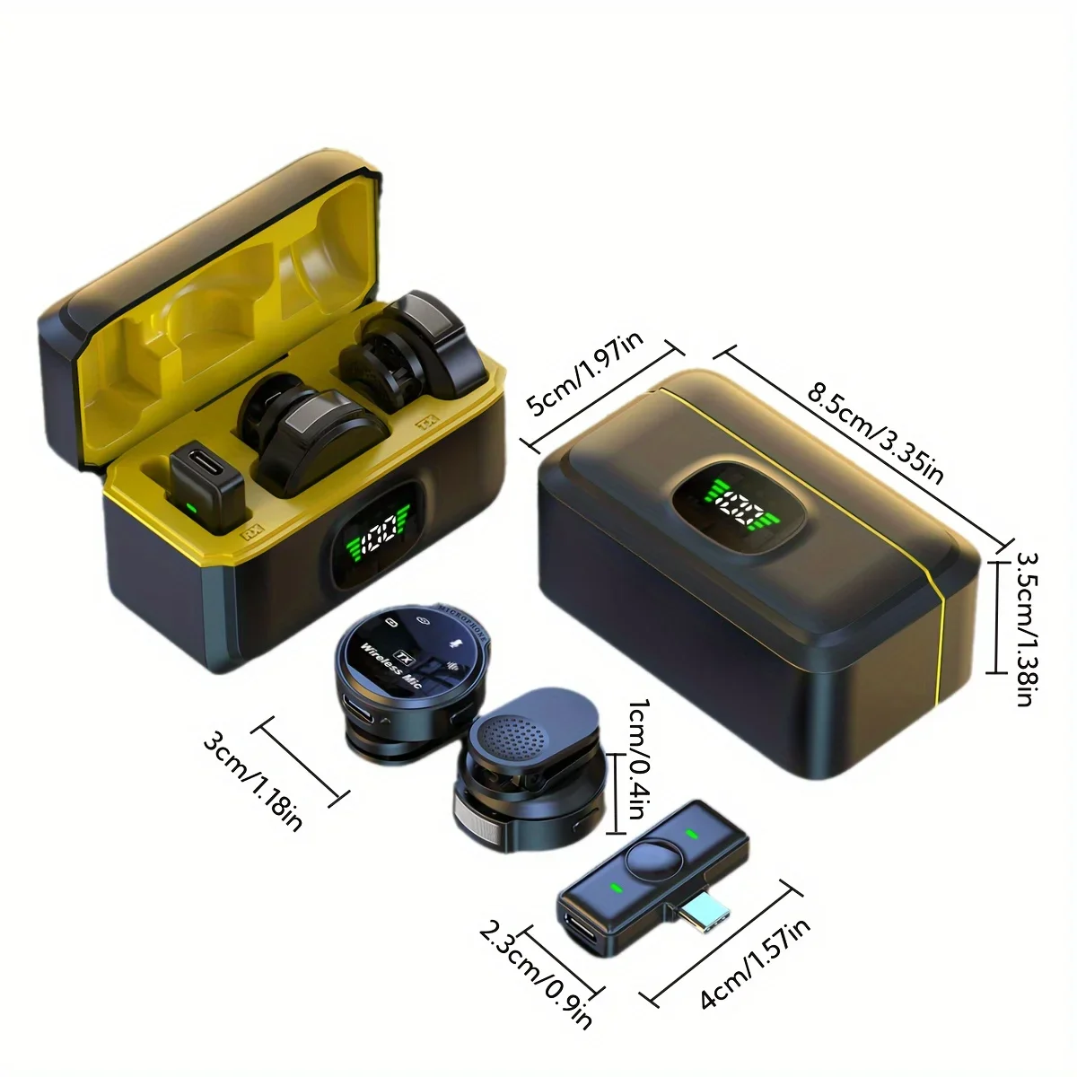 J6 무선 라발리에 마이크 플러그 앤 플레이 핀 마이크, 원활한 비디오 녹화, 블로깅, 라이브 스트리밍 및 인터뷰용