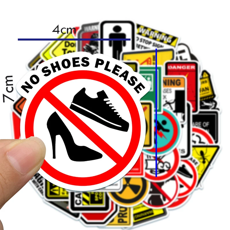 방수 그래피티 스티커, 장식 러기지 컵, 노트북, 휴대폰, 스케이트보드, 기타 스크랩북 스티커, 경고 마크, 10 개, 30 개, 50 개