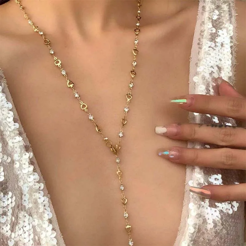 LATS 여성을위한 새로운 럭셔리 다채로운 긴 술 목걸이 반짝 이는 라인 석 크리스탈 지르콘 초커 보헤미안 성명 쥬얼리 선물