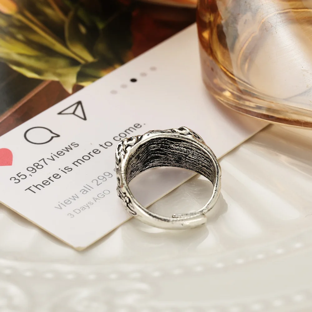 남성 여성을위한 패션 매력 빈티지 올빼미 반지 귀여운 동물 올빼미 청소년 고딕 반지 쥬얼리 액세서리 선물