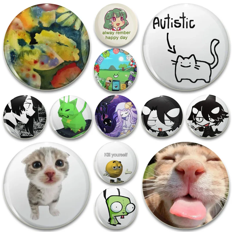 32/44/58mm 귀여운 애니메이션 시리즈 핀 재미 있은 고양이 너구리 배지 재미있는 만화 동물 브로치 배낭 의류 선물 액세서리 title=32/44/58mm 귀여운 애니메이션 시리즈 핀 재미 있은 고양이 너구리 배지 재미있는 만화 동물 브로치 배낭 의류 선물 액세서리