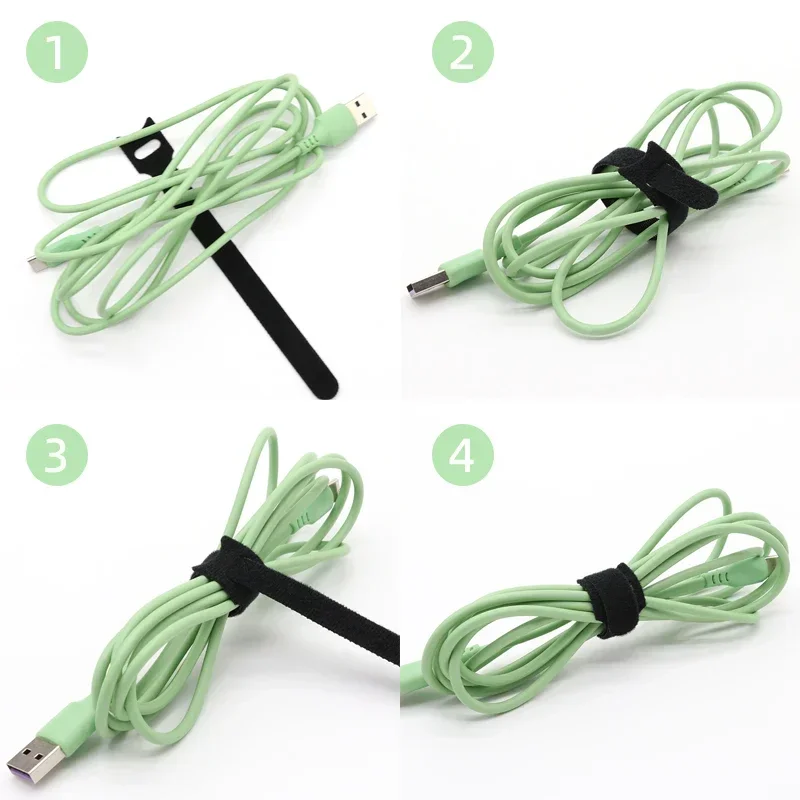 T형 케이블 타이 플라스틱 분리형 나일론 후크 루프 랩 지퍼 번들 패스너 스트랩, 분리형 와이어 정리함, 블랙, 10 ~ 1000 개