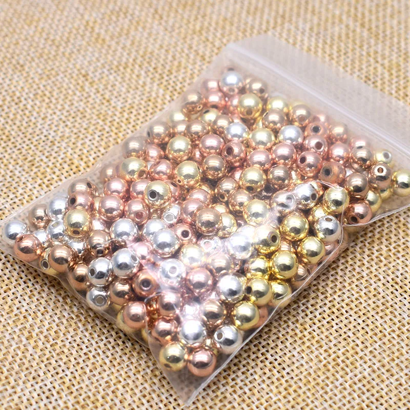 주얼리 제작용 천연 스톤, 골든 실버 컬러, 블랙 적철광 비즈, 원형 루즈 비즈, DIY 팔찌, 4mm, 6mm, 8mm, 15 인치