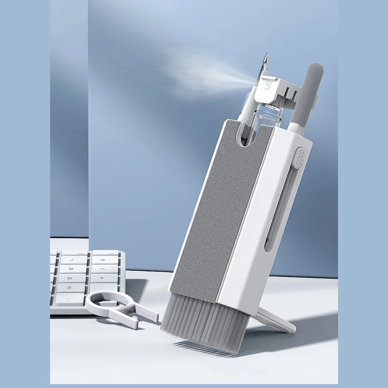 컴퓨터 키보드 클리너 브러시 이어폰 청소 펜, 헤드셋, iPad 휴대폰 청소 도구, 키캡 풀러, 8 in 1 청소 키트