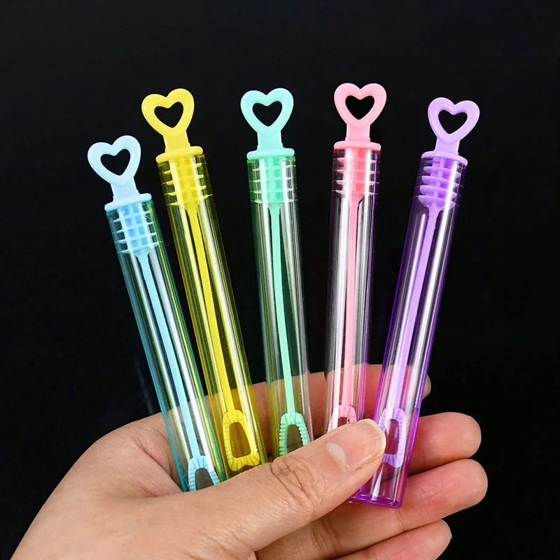 다채로운 버블 비누 병 하트 지팡이 빈 튜브, 어린이 생일 파티 선물, 피나타 필러 장난감, 손님용 결혼 선물, 10-50 개