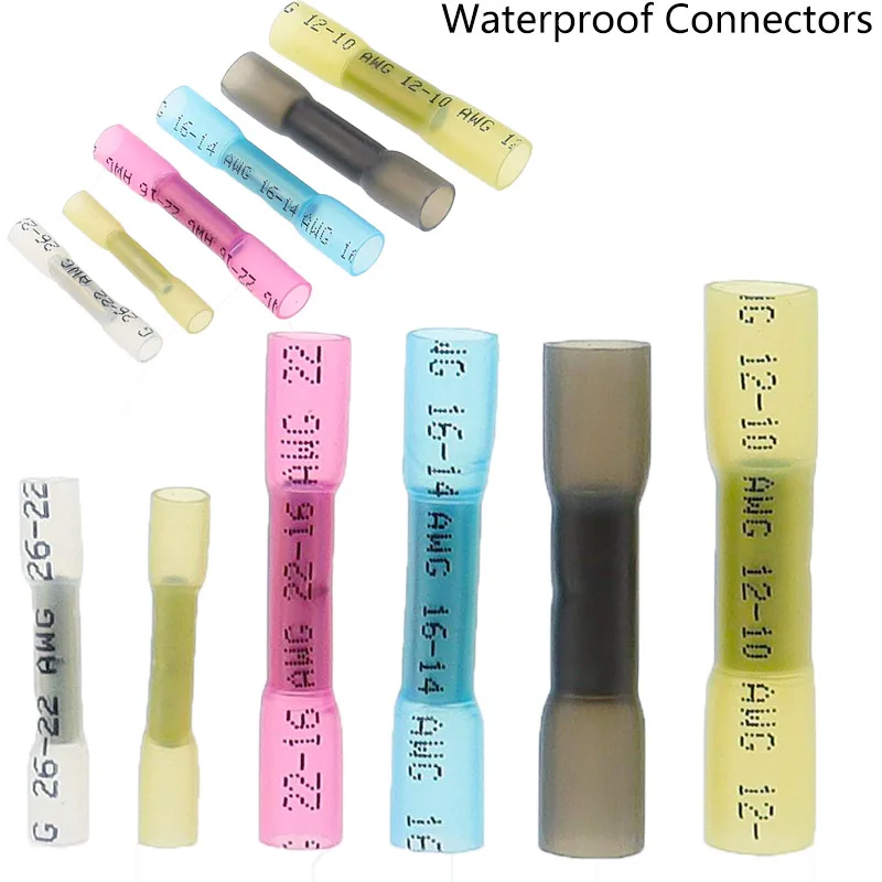 열 수축 버트 와이어 커넥터, 방수 절연 자동차 와이어 케이블 크림프 터미널, AWG 26-10 0.3-6.0 mm2 title=열 수축 버트 와이어 커넥터, 방수 절연 자동차 와이어 케이블 크림프 터미널, AWG 26-10 0.3-6.0 mm2 