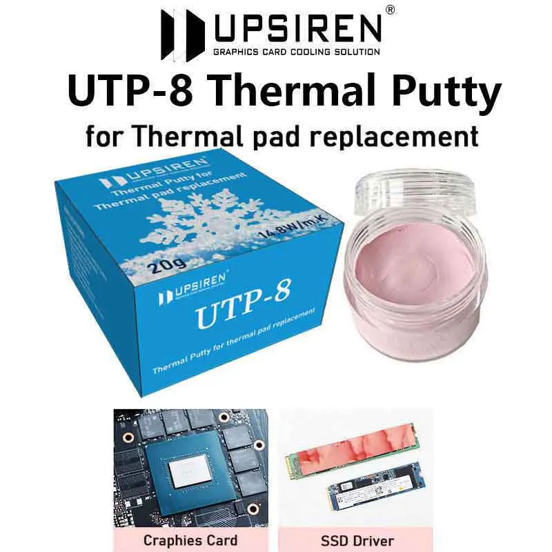 UPSIREN 열 퍼티 UTP-8 U6 UX VGA GPU IC 프로세서 액체 열 패드 열 차단 퍼티 열 패드 교체 title=UPSIREN 열 퍼티 UTP-8 U6 UX VGA GPU IC 프로세서 액체 열 패드 열 차단 퍼티 열 패드 교체 