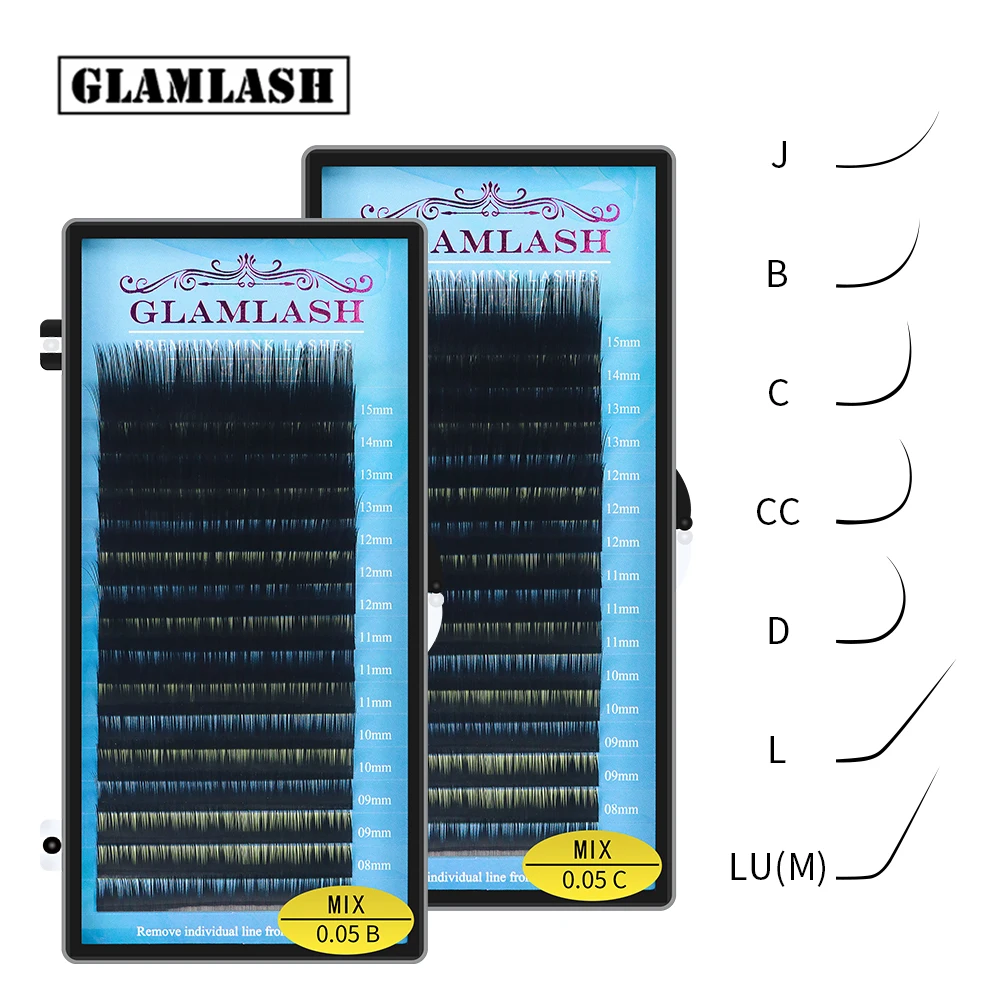 GLAMLASH 믹스 7~15/15-20/20-25mm 수제 한국어 Pbt J/B/C/D/L/LU(M) 컬 속눈썹 연장 천연 소프트 인조 밍크 래쉬 title=GLAMLASH 믹스 7~15/15-20/20-25mm 수제 한국어 Pbt J/B/C/D/L/LU(M) 컬 속눈썹 연장 천연 소프트 인조 밍크 래쉬