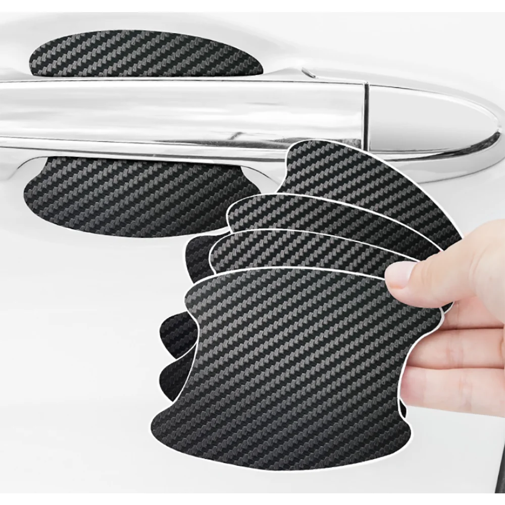 자동차 스티커 도어 핸들 안티 스크래치 방지 커버 탄소 섬유 보호기 외부 액세서리 자동차 Accesorio 트림 4Pcs 세트
