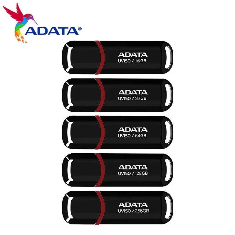 ADATA UV150 USB 플래시 드라이브 USB3.2 32GB 64GB pendrive 고속 128GB 256GB флешка 컴퓨터용 검정색 플래시 메모리 스틱