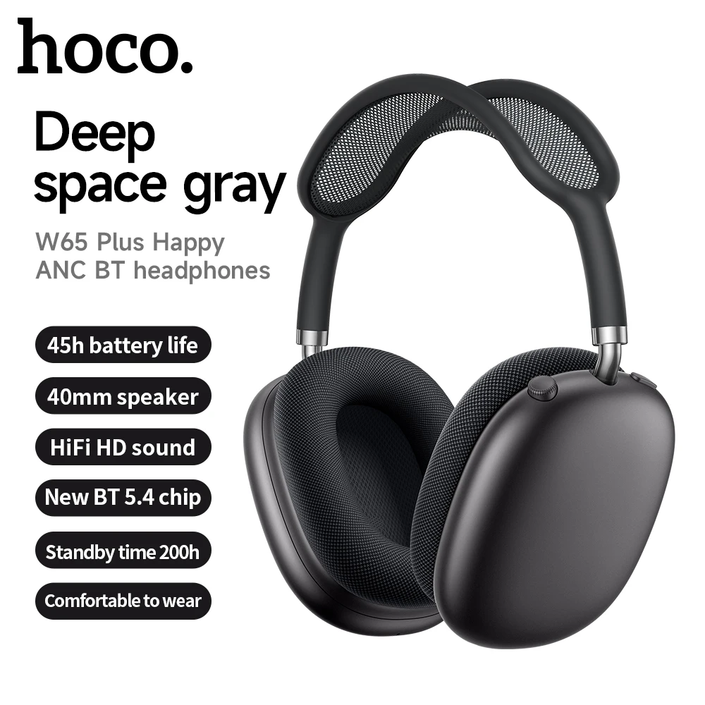 HOCO W65 Plus ANC 소음 감소 Bluetooth 헤드폰 귀 무선 대형 이어폰 Hifi 사운드 스포츠 헤드셋 (버튼 포함) title=HOCO W65 Plus ANC 소음 감소 Bluetooth 헤드폰 귀 무선 대형 이어폰 Hifi 사운드 스포츠 헤드셋 (버튼 포함) 
