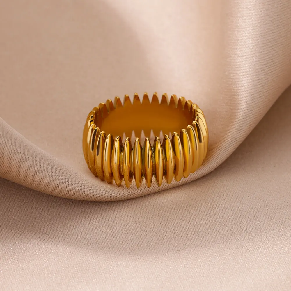 여성을위한 스테인레스 스틸 크리 에이 티브 기하학 반지 남성 부드러운 반지 결혼식 절묘한 보석 선물 2024 열기