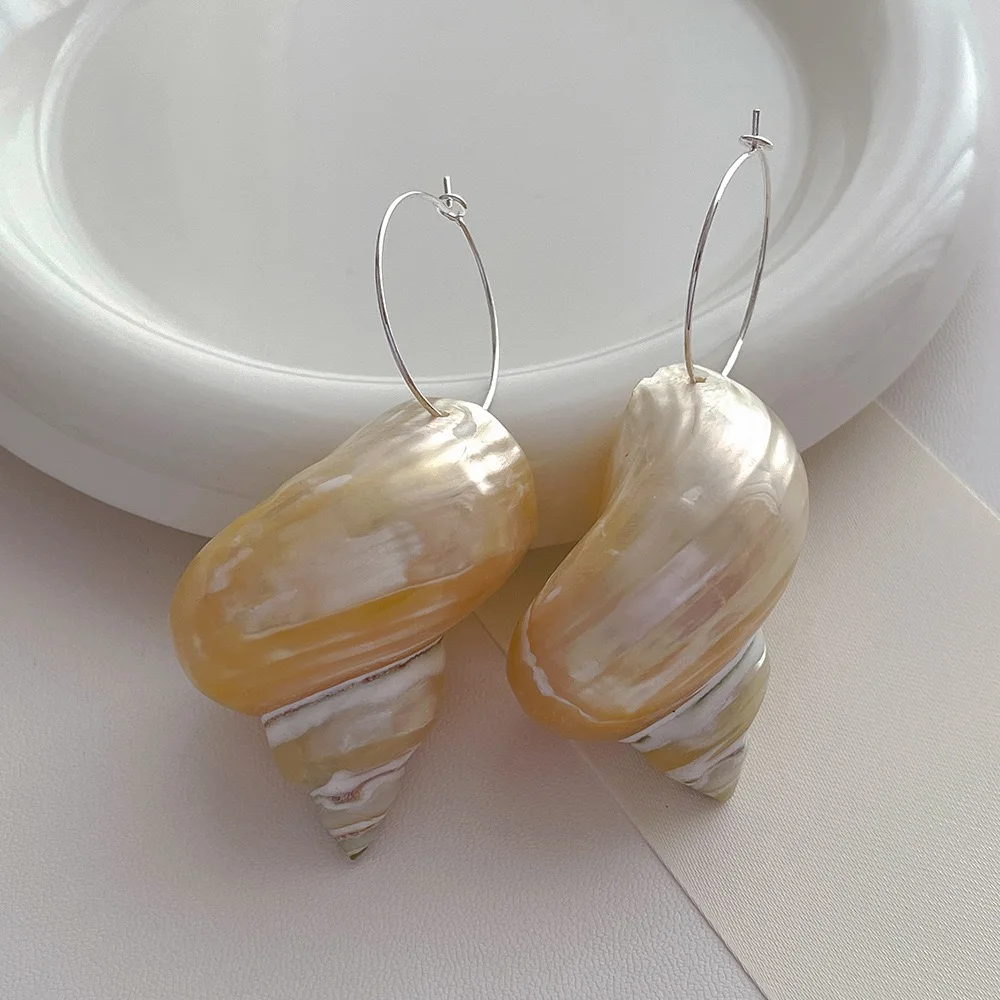 심플한 디자인 감각 자연 반지 나선형 귀걸이 프랑스 복고풍 바로크 과장된 여성 액세서리