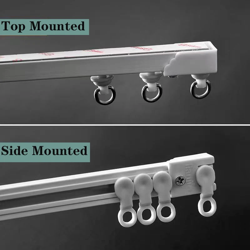 나노 자동 슬라이딩 트랙을 펀칭하지 않고 강력한 자체 접착 커튼 트랙 상단 장착 측면 장착 창 장식 액세서리