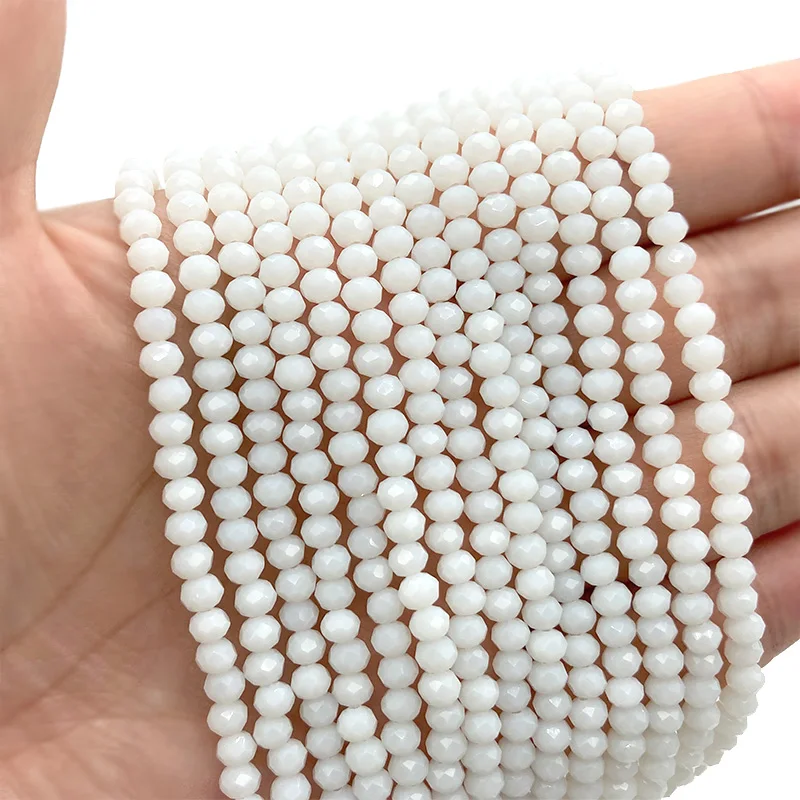 여러 가지 빛깔의 2 3 4 6 8mm 오스트리아면 처리 된 크리스탈 비즈 느슨한 스페이서 라운드 유리 구슬 팔찌 DIY 쥬얼리 만들기위한