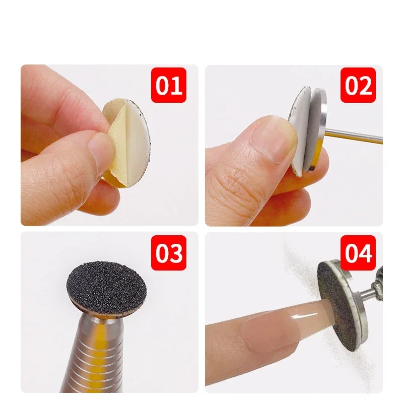 15/20/25MM 발 큐티클 굳은 살 제거 페디큐어 디스크 패드 키트가있는 교체 가능한 샌딩 페이퍼 죽은 피부 클리너 발 Rasp 파일