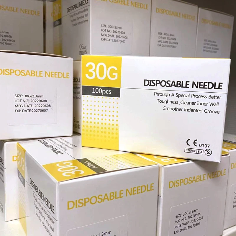 100Pcs 25G 27G 29G 34G 33G 32G 31G 30G 무통 소형 초극세 미용 바늘 일회용 주입 피어싱 바늘 1.5/4/6/13mm