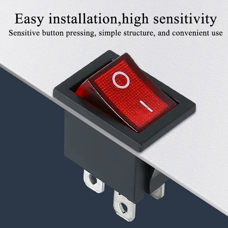 10Pcs KCD1 시리즈 2/3/4 핀 보트 자동차 로커 위치 전원 스위치 15mm x 21mm 블랙 레드 그린 6A/250V 10A/125V AC 도매