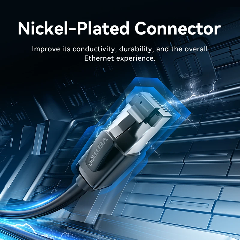 Vention CAT8 이더넷 케이블 40Gbps 2000MHz CAT 8 네트워킹 PC 노트북 용 고속 인터넷 Lan 코드 PS5 4 라우터 RJ45 케이블