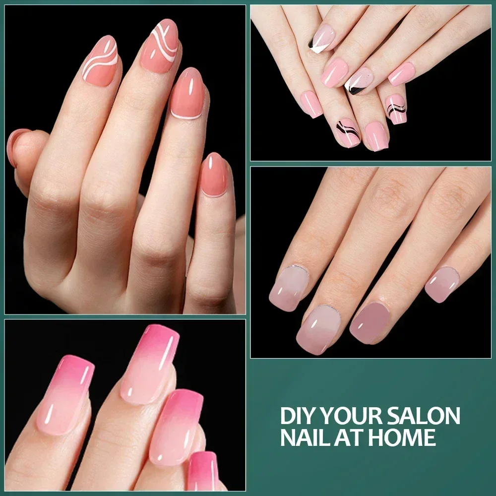 NAILPOP 소프트 젤 네일 팁 600PCS 프리 버프 풀 커버 관 아몬드 타원형 네일 익스텐슨 팁 하프 매트 젤 X 가짜 손톱