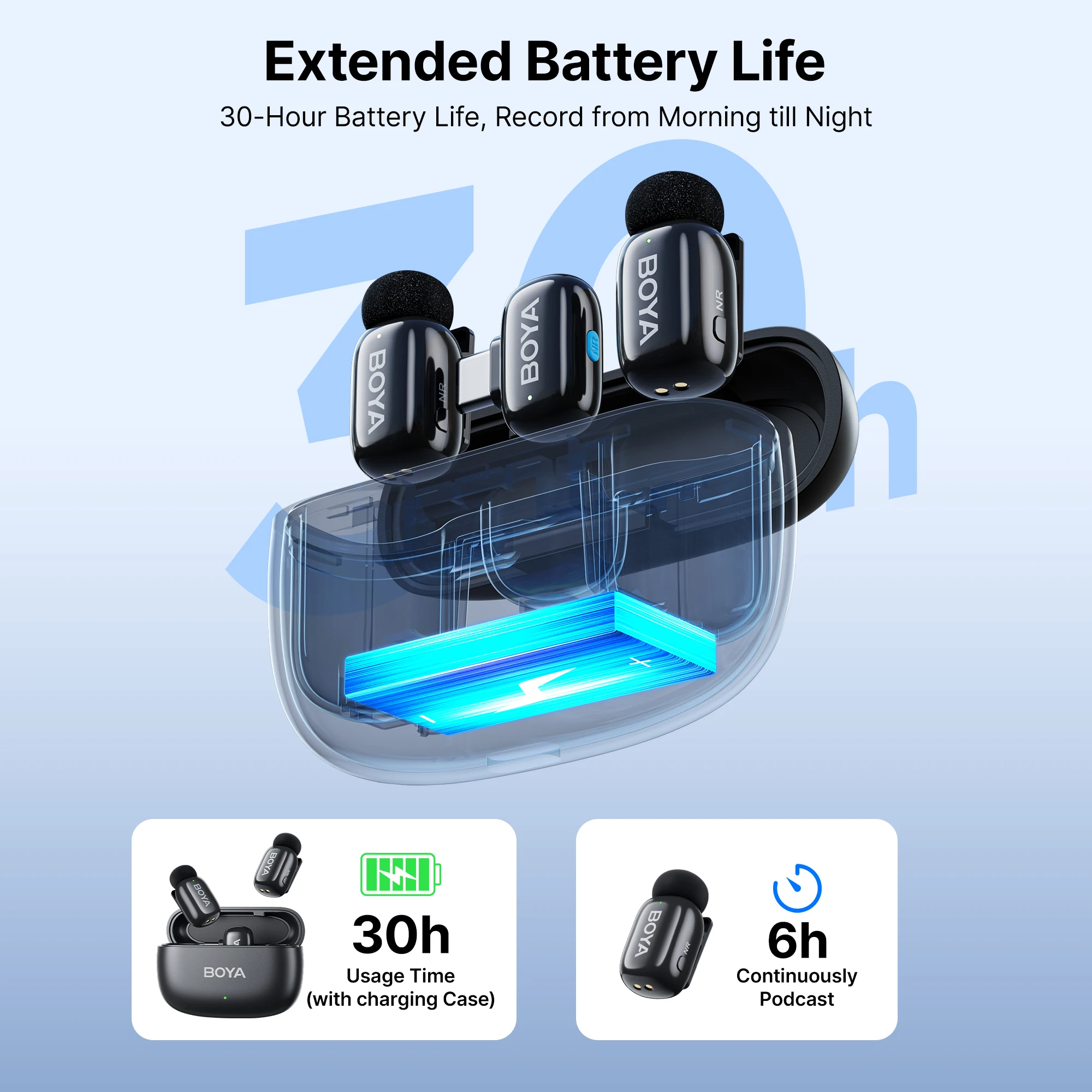 BOYA BOYA 미니 무선 라발리에 라펠 마이크 충전식 소음 제거 마이크 iPhone iPhone 15-16 iPad Android Type-C 스마트폰 카메라 PC 라이브 방송 오디오 비디오 녹화 Vlog