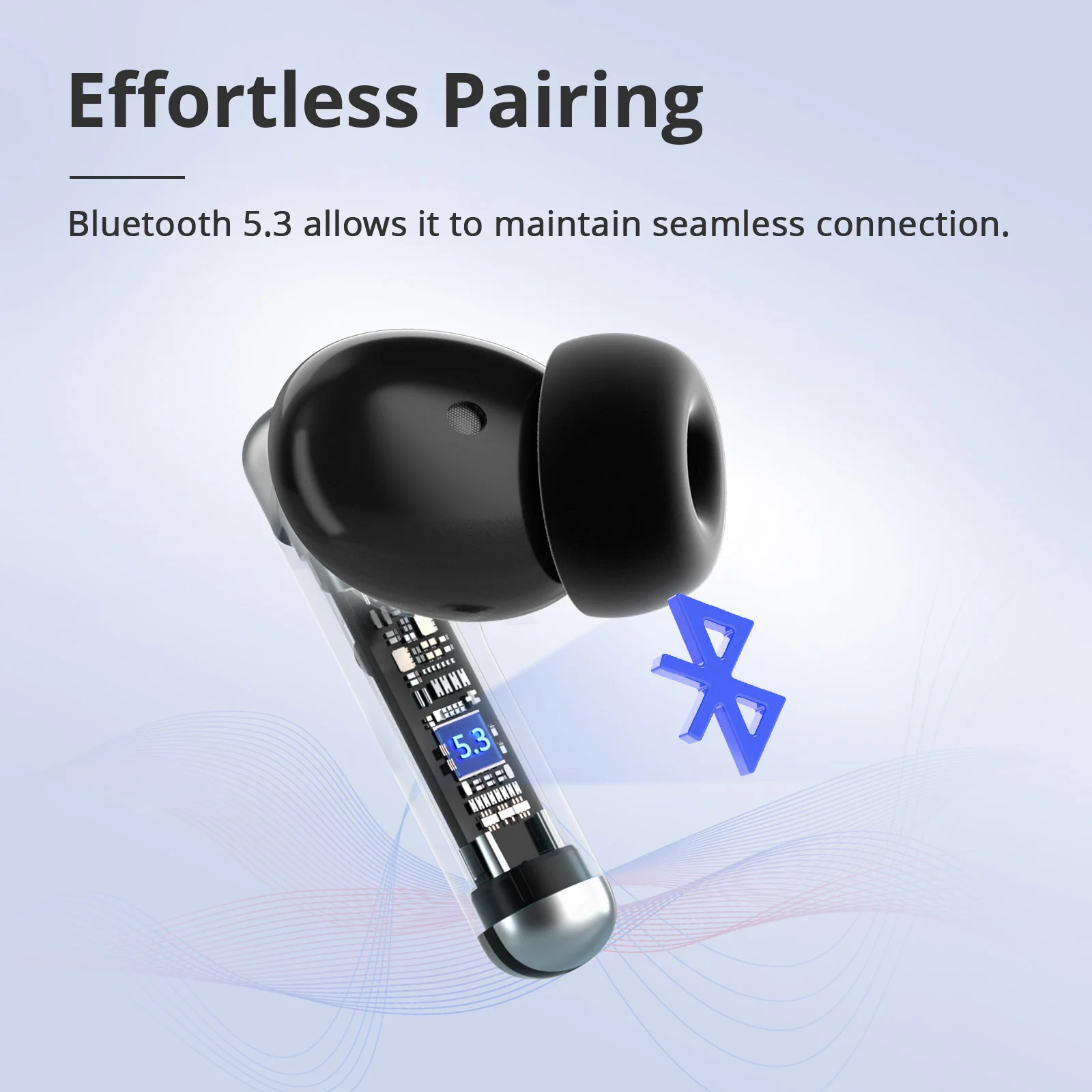 Tronsmart Sounfii R4 무선 이어폰, 블루투스 5.3, 듀얼 마이크, 통화 소음 감소, 26 시간 재생