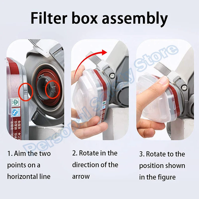 6200 먼지 가스 마스크 안개 방지 안전 고글 검정색 반 얼굴 가스 호흡기 에폭시 수지 페인팅 스프레이 연마 작업 안전