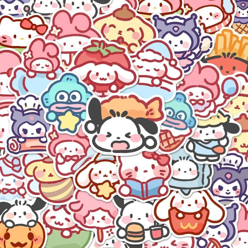 귀여운 만화 Sanrio 스티커 100pcs 내 멜로디 Kuromi 핸드백 장식 스티커 Cinnamoroll 어린이 선물 스티커 가방 title=귀여운 만화 Sanrio 스티커 100pcs 내 멜로디 Kuromi 핸드백 장식 스티커 Cinnamoroll 어린이 선물 스티커 가방