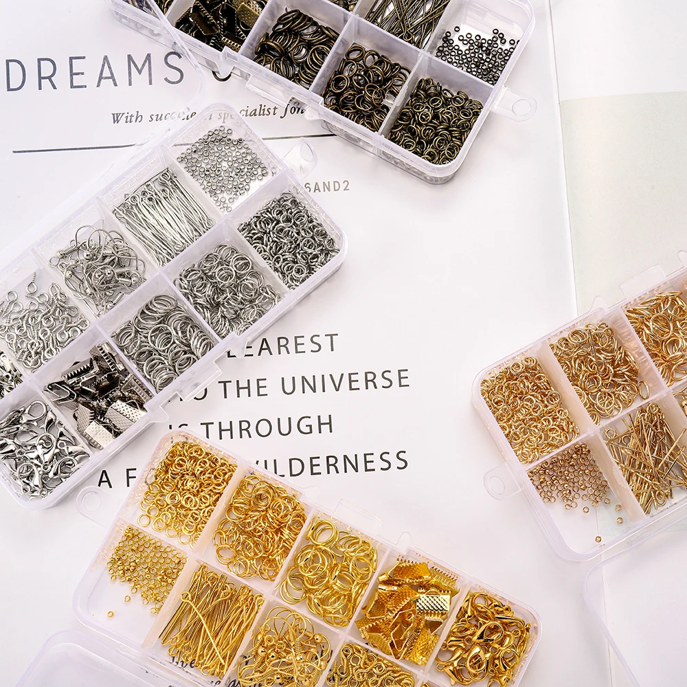 합금 액세서리 쥬얼리 결과 세트 수리 도구 랍스터 걸쇠 오픈 점프 링 DIY 쥬얼리 용품 만들기 귀걸이 후크