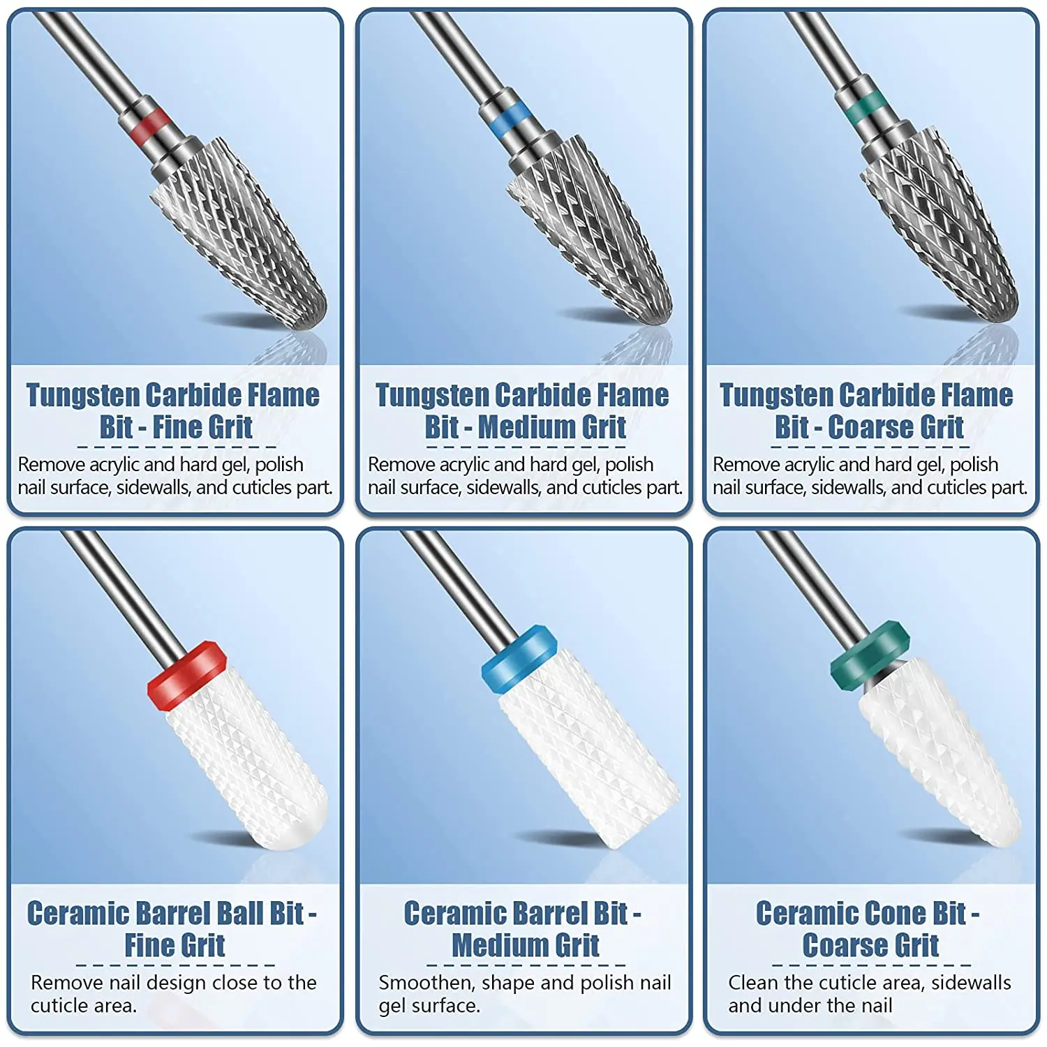 13PC 매니큐어 헤드 밀링 커터 세트, 네일 뷰티 디버링 젤 데드 스킨, 자동 연마 기계 액세서리에 사용