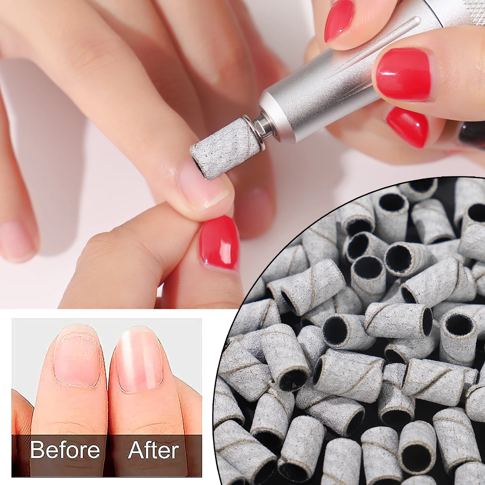 80 # 150 # 240 # 얼룩말 샌딩 밴드 기계 네일 드릴 비트 풋 케어 연마 매니큐어 젤 폴란드어 리무버 교체 도구 커터