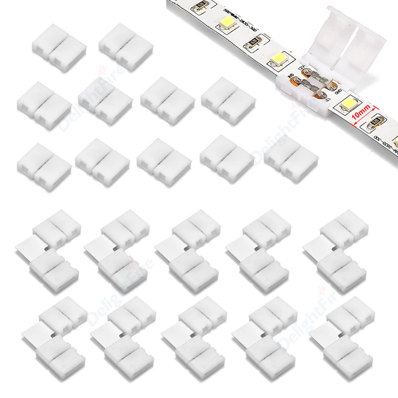 10pcs 솔더리스 LED 스트립 커넥터 2 4 5 핀 10mm 8mm L/T 유형 SMD 5050 2835 LED 스트립 용 배선되지 않은 Gapless 터미널 확장 title=10pcs 솔더리스 LED 스트립 커넥터 2 4 5 핀 10mm 8mm L/T 유형 SMD 5050 2835 LED 스트립 용 배선되지 않은 Gapless 터미널 확장 