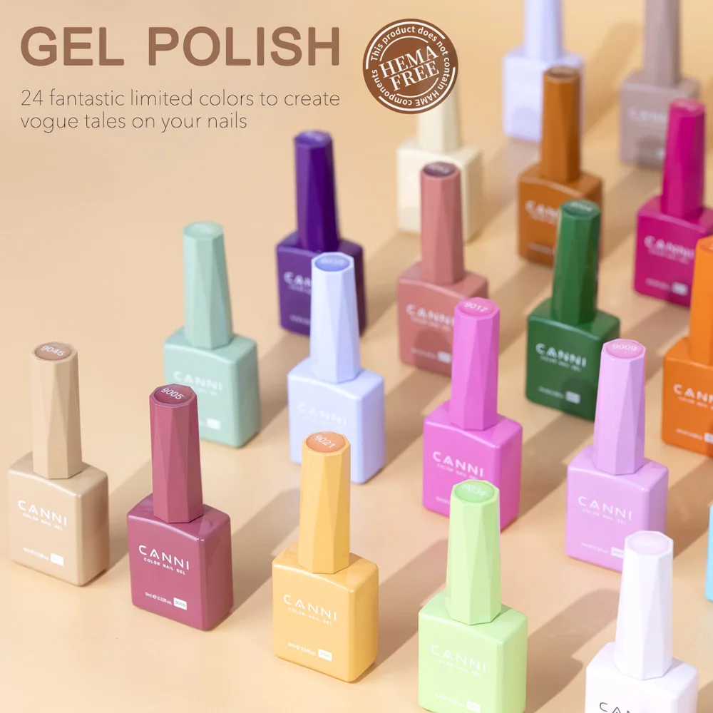 9ml CANNI Venalisa Hema 프리 세미 퍼머넌트 네일 젤 폴리쉬 풀 커버리지 컬러 젤 바니시 오래 지속되는 다이아몬드 템퍼드 탑