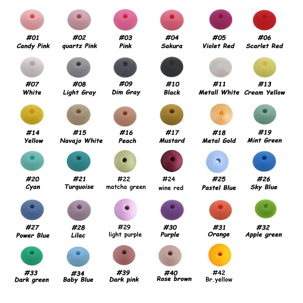 20 개/몫 12mm 렌즈 콩 실리콘 구슬 느슨한 스페이서 구슬 식품 학년 DIY 젖꼭지 체인 목걸이 주판 실리콘 구슬