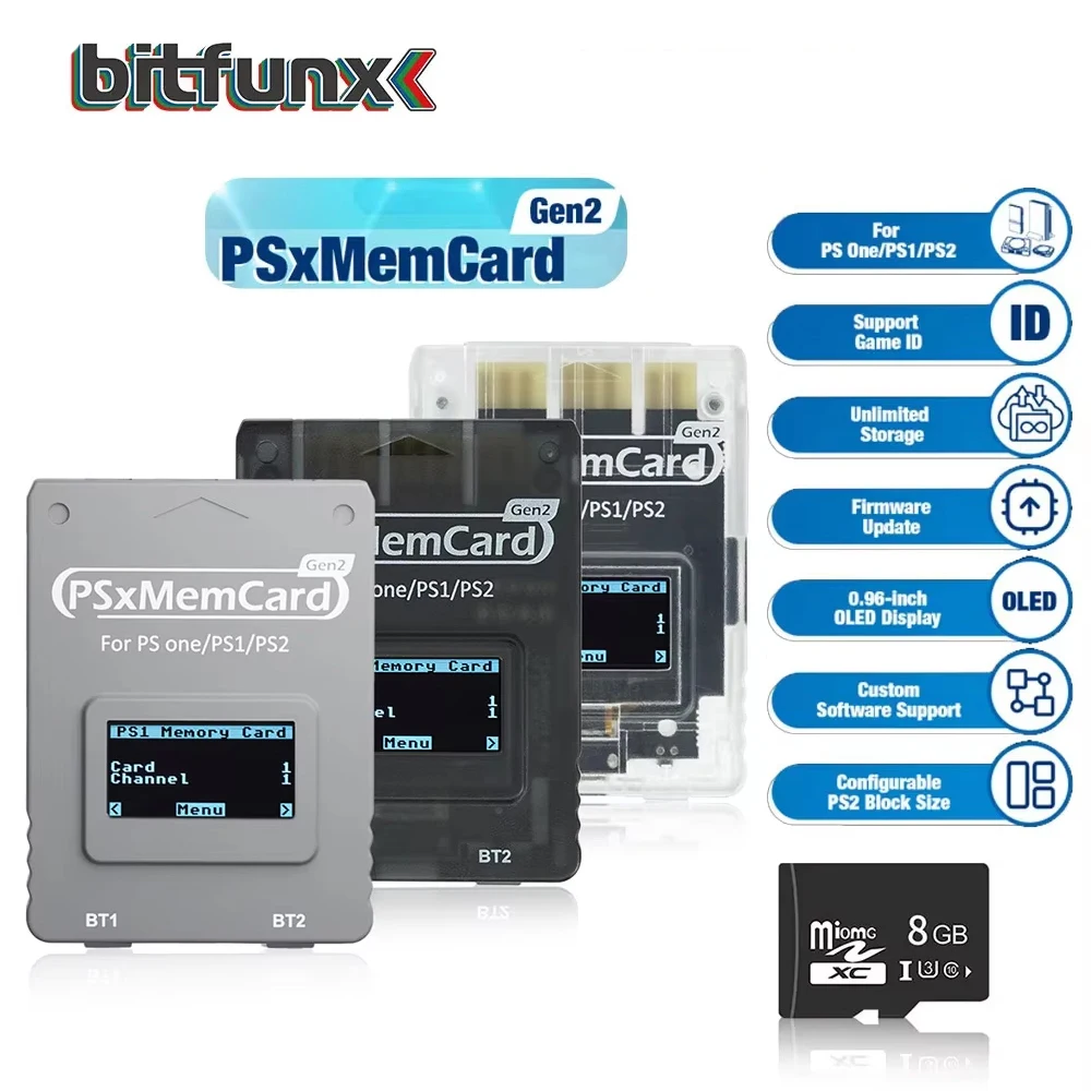 BitFunx PSxMemCard Gen2 SD2PSX 메모리 카드(PS1/PS2용) SD 카드 리더 카드 어댑터(PS One 게임 콘솔용) 데이터 게임 카드 저장 title=BitFunx PSxMemCard Gen2 SD2PSX 메모리 카드(PS1/PS2용) SD 카드 리더 카드 어댑터(PS One 게임 콘솔용) 데이터 게임 카드 저장 